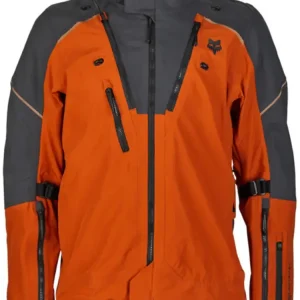 Zniżka Kurtka motocyklowa tekstylna Fox Defend Gore-Tex czarno-pomarańczowa