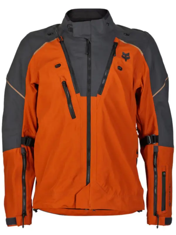 Zniżka Kurtka motocyklowa tekstylna Fox Defend Gore-Tex czarno-pomarańczowa
