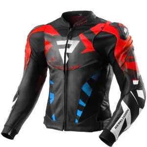 Tylko do końca tygodnia Kurtka motocyklowa skórzana Rebelhorn Inferno czarno-niebiesko-czerwona