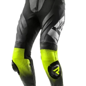 Spodnie motocyklowe skórzane Rebelhorn Inferno czarno-biało-żółte Tani
