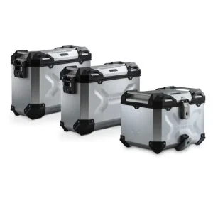 Okazja Zestaw: kufry boczne 45/45l + kufer centralny 38l Trax Adv + stelaże SW-MOTECH BMW R 1300 GS (23-) srebrne