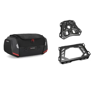 Zestaw: torba na tył Rackpack + stelaż Adventure-Rack SW-Motech Moto Guzzi V85 TT/ Travel (24-) [poj.: 32,0-42,0 l] Nowy