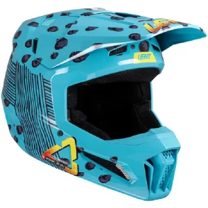 Tani Kask dziecięcy enduro Leatt Moto 3.5 V25 Cheetah z goglami niebieski