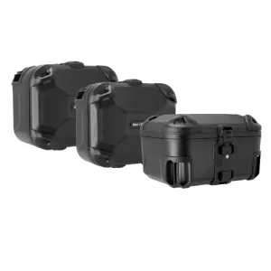 Nowość Zestaw: kufry boczne DUSC L + kufer centralny DUSC M + stelaże PRO + stelaż Adventure-Rack SW-Motech BMW R 1250 GS/ Adventure (Rallye seat) (21-) [poj.: 1 x 33l + 2 x 41l]