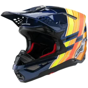 Nowy Kask enduro Alpinestars MX Supertech M10 TLD 25 niebiesko-żółto-pomarańczowy