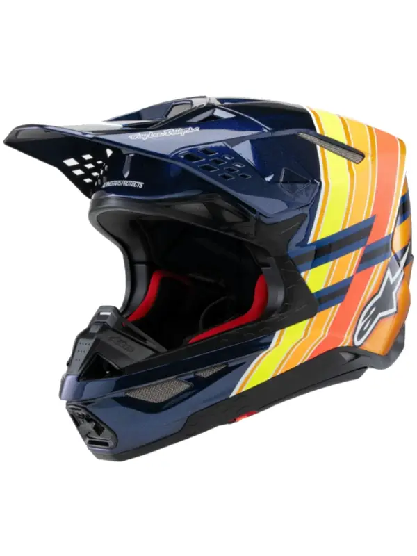 Nowy Kask enduro Alpinestars MX Supertech M10 TLD 25 niebiesko-żółto-pomarańczowy