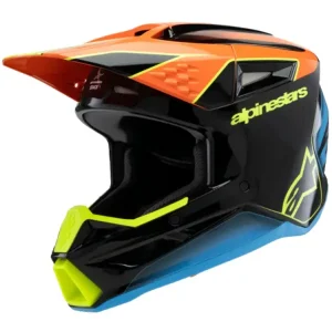 Kask enduro dziecięcy Alpinestars SM3 Fray czarno-niebiesko-pomarańczowy Tani