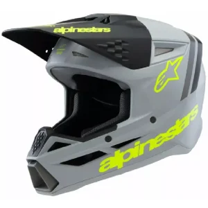 Kask enduro dziecięcy Alpinestars SM3 Radium czarno-szaro-żółty Hit sprzedaży