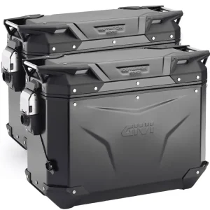 Zestaw kufrów bocznych aluminiowych GIVI Trekker Outback Evo Smart 37 czarnych [bez wkładek SLR; poj.: 2 x 37 litrów] Oferta czasowa