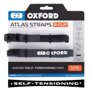 Nowość Pasy mocujące bagaż Oxford Atlas B-Clip 17 [mm] x 2 [M] szare