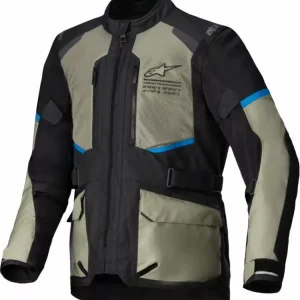 Kurtka motocyklowa tekstylna Alpinestars Andes Air Drystar® czarno-szaro-niebieska Dostępne od ręki