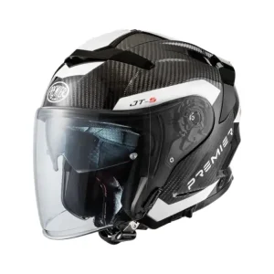 Kask otwarty Premier JT5 Carbon MA 8 czarno-biały Nowość