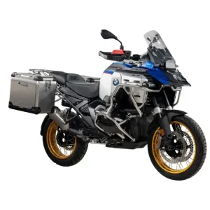 Zestaw: kufry boczne aluminiowe srebrne Zega Pro + stelaże czarne Touratech BMW R 1300 GS Adventure (24-) [poj.: 45+45l] Super okazja