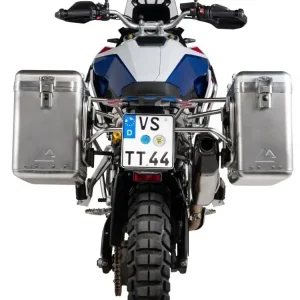 Promocja Zestaw: kufry boczne srebrne Zega Mundo + stelaże srebrne Touratech BMW F 900 GS (24-) [poj.: 31+38l]