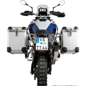 Zestaw: kufry boczne srebrne "And-S" Zega Pro + stelaże czarne Touratech BMW F 900 GS (24-) [poj.: 38+45l] Ograniczona ilość