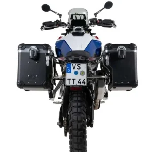Zniżka Zestaw: kufry boczne czarne Zega Evo X + stelaże srebne Touratech BMW F 900 GS (24-) [poj.: 45+45l]
