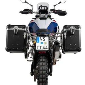 Zestaw: kufry boczne czarne "And-Black" Zega Evo + stelaże srebrne Touratech BMW F 900 GS (24-) [poj.: 38+45l] Tylko dziś
