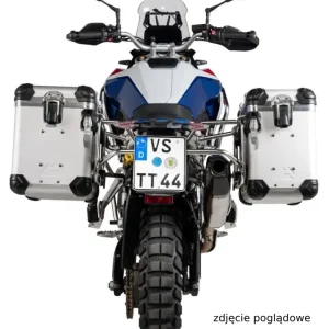 Nowość Zestaw: kufry boczne srebrne "And-S" Zega Evo + stelaże czarne Touratech BMW F 900 GS (24-) [poj.: 38+45l]