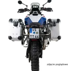 Super okazja Zestaw: kufry boczne srebrne Zega Evo X + stelaże czarne Touratech BMW F 900 GS (24-) [poj.: 38+38l]