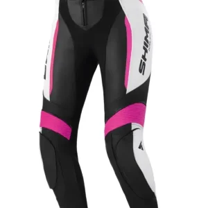 Spodnie motocyklowe damskie skórzane Shima Miura 2.0 czarno-biało-różowe Bezpieczna płatność