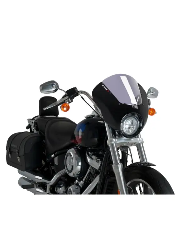Bezpieczne zakupy Półowiewka motocyklowa sportowa PUIG Dark Night Harley Davidson Softail Low Rider FXLR (18-20) lekko przyciemniana