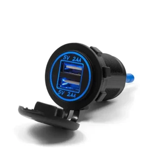 Podwójne gniazdo USB z podświetleniem Biketec mocowane do kierownicy czarne Darmowy zwrot