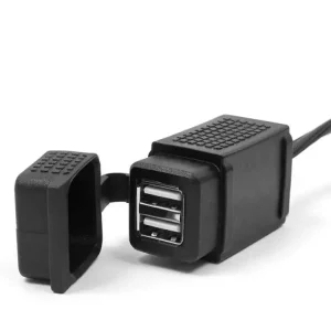 Gniazdo USB ze złączem DIN ISO 4165 Biketec mocowane do kierownicy czarne Wyprzedaż
