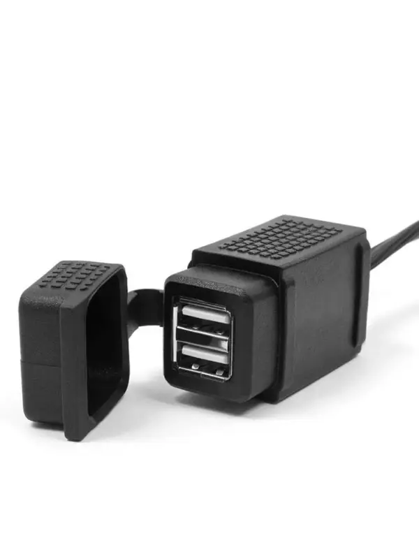 Gniazdo USB ze złączem DIN ISO 4165 Biketec mocowane do kierownicy czarne Wyprzedaż