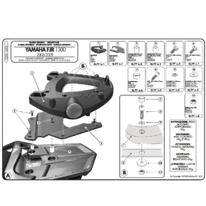 Stelaż pod kufer centralny Monokey Kappa Yamaha FJR 1300 (06-20) [płyta montażowa w zestawie] Wysoka jakość