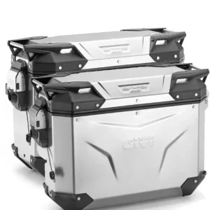 Zestaw kufrów bocznych GIVI Trekker Outback EVO Smart 40/44 aluminiowych, anodyzowanych [z 5 wkładkami SLR; poj.: prawy 40 l, lewy: 44 l] Najlepsza cena