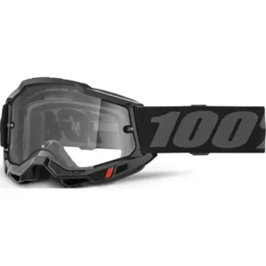 Gogle motocyklowe 100% Accuri 2 z przezroczystą szybką, czarno-szare Taniej
