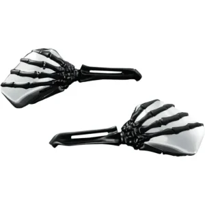 Lusterka motocyklowe Kuryakyn Skeleton Hand Harley Davidson (wybrane modele) czarno-chromowane Dostępne od ręki
