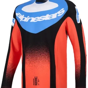 Bluza cross Alpinestars MX Techstar Knif czarno-pomarańczowo-niebieska Hit cenowy