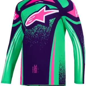 Wybór klientów Bluza cross Alpinestars MX Techstar Nomur zielono-niebiesko-różowa
