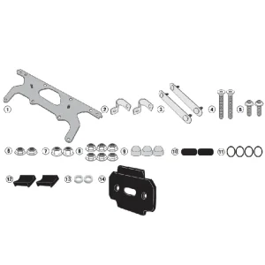 Kup online Mocowanie skrzynki narzędziowej Kappa na stelażu kufrów bocznych Benelli/ Kawasaki/ Triumph (wybrane modele)