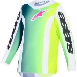Bluza cross dziecięca Alpinestars MX Fluid Portl zielono-biało-czerwona Tani