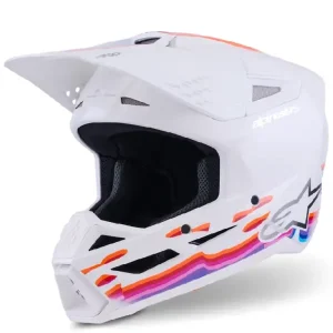 Łatwy zwrot Kask enduro Alpinestars SM3 Force biało-niebiesko-czerwony