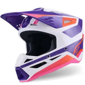 Nowość Kask enduro Alpinestars SM3 Heat fioletowo-biało-różowy