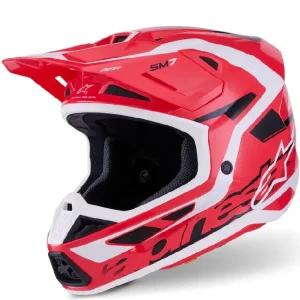 Kask enduro Alpinestars SM7 Deed biało-czerwono-czarny połysk Okazja