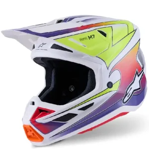 Kask enduro Alpinestars SM7 Fuse biało-fioletowy-fluo połysk Bestseller
