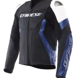 Kurtka motocyklowa skórzana Dainese Racing 5 czarno-biało-niebieska Bestseller