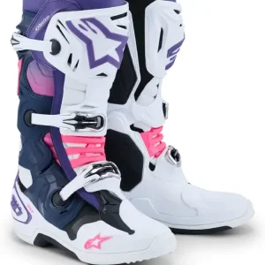 Buty enduro Alpinestars MX Tech 10 biało-fioletowo-niebieskie Ostatnie sztuki