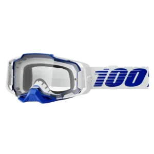 Popularny Gogle motocyklowe 100% Armega Koropi z przezroczystą szybką, zielono-niebieskie