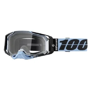 Nie przegap Gogle motocyklowe 100% Armega Koropi z przezroczystą szybką, zielono-niebieskie