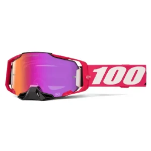 Oferta czasowa Gogle motocyklowe 100% Armega z szybką lustrzaną różowe