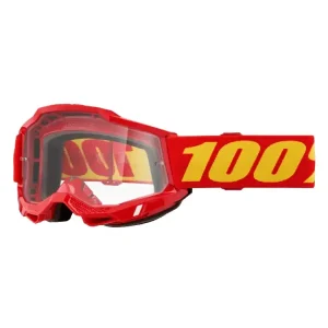 Gogle motocyklowe dziecięce 100% Accuri 2 z przezroczystą szybką czerwono-żółte Taniej