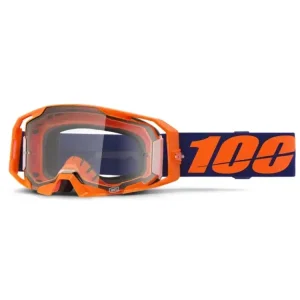Najlepsza cena Gogle motocyklowe 100% ARmatic z przeźroczystą szybką pomarańczowo-niebieskie