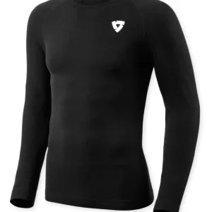 Koszulka termoaktywna z długim rękawem REV’IT! Heliox unisex, czarna Premium