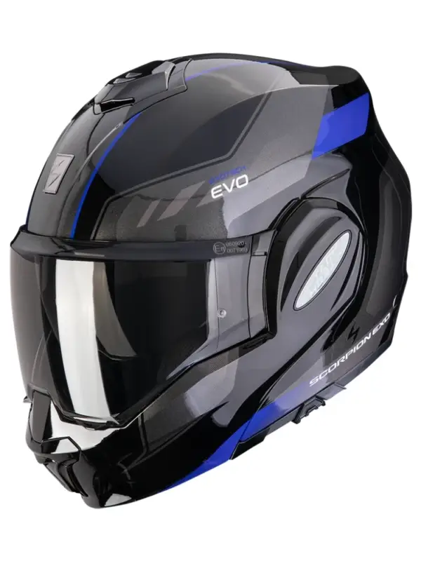 Kask szczękowy Scorpion Exo-Tech Evo Socius czarno-niebieski Zamów teraz
