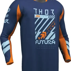 Bluza enduro Thor Launchmode Futura niebiesko-pomarańczowa Bezpieczne zakupy